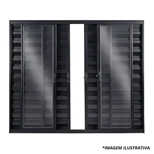 Crv Preto Veneziana 6 Folhas 100 x 120 cm Sem Grade Classic
