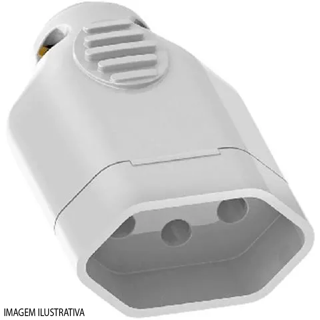 Plugue Femea 2P 10A/250V Branco 1444 - Ilumi - Plugue Femea 2P 10A/250V ...