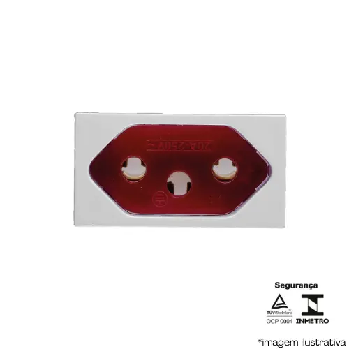 Slim Modulo Tomada 2P+T 20A Vermelha 81142-Ilumi