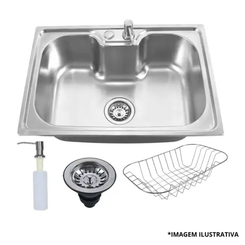 Cuba Gourmet Inox Escovado 60x40 C/Acess- Deckcasa