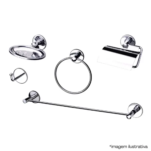 Kit Metal P/Banheiro Plus 5 Pecas-Carneiro