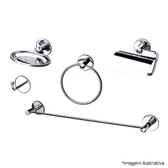 Kit Metal P/Banheiro Plus 5 Pecas-Carneiro