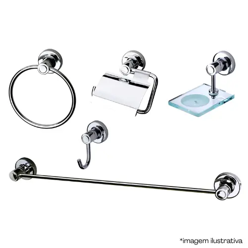 CARNEIRO KIT METAL P/BANHEIRO SAVANAH C54 5PCS
