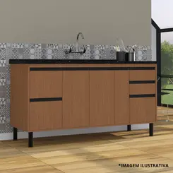 Gabinete de Cozinha Paris 1,94Mt Freijo- Arte Gabinetes