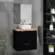 Toucador Topazio 60cm Preto/Freijo C/Cuba- Arte Gabinetes