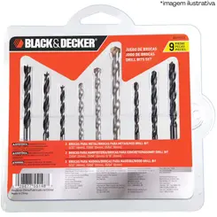 Jogo de Brocas Metal/Concr/Madei Bd0110cs 9Peças-Black&Decker