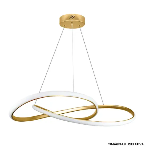 Pendente Led Laço Al 570MM 36W Dourado-Blumenau