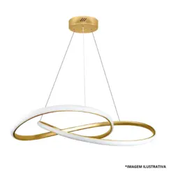 Pendente Led Laço Al 570MM 36W Dourado-Blumenau