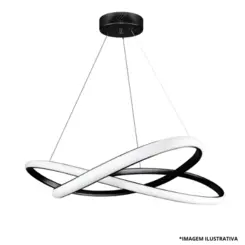 Pendente Led Laço Al 570MM 36W Preto 3000K-Blumenau