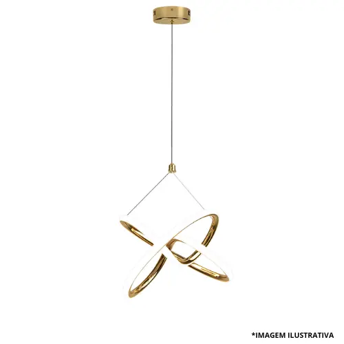 Pendente Led Lupi Al 195MM 24W Dourado 3000K- Blumenau