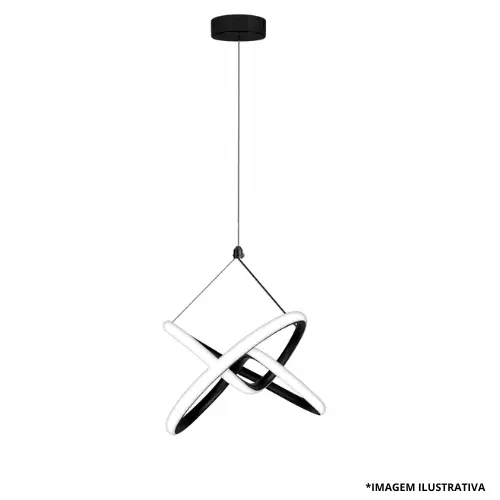 Pendente Led Lupi Al 195MM 24W Preto-Blumenau