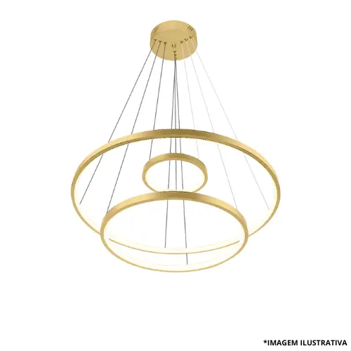 Pendente Led Ring 600MM Al 60W Dourado 3000K -Blumenau