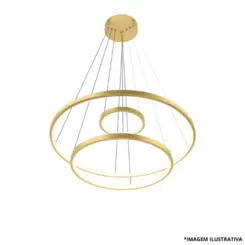 Pendente Led Ring 600MM Al 60W Dourado 3000K -Blumenau