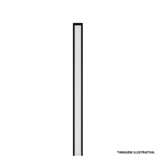 Perfil De Alumínio Embutido 2Mt + 2 Tampas 24x7MM Preto-Blumenau